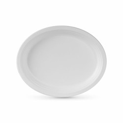 Set de Platos Algon Desechables Blanco Cau00f1a de Azu00facar Ovalado 26 cm (12 Unidades)