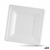 Set de Platos Algon Desechables Blanco Cau00f1a de Azu00facar Cuadrado 16 cm (24 Unidades)