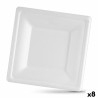 Set de Platos Algon Desechables Blanco Cau00f1a de Azu00facar Cuadrado 26 cm (8 Unidades)