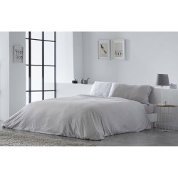 Funda Nórdica Naturals ELBA Gris claro Cama de 150 (240 x 220 cm)