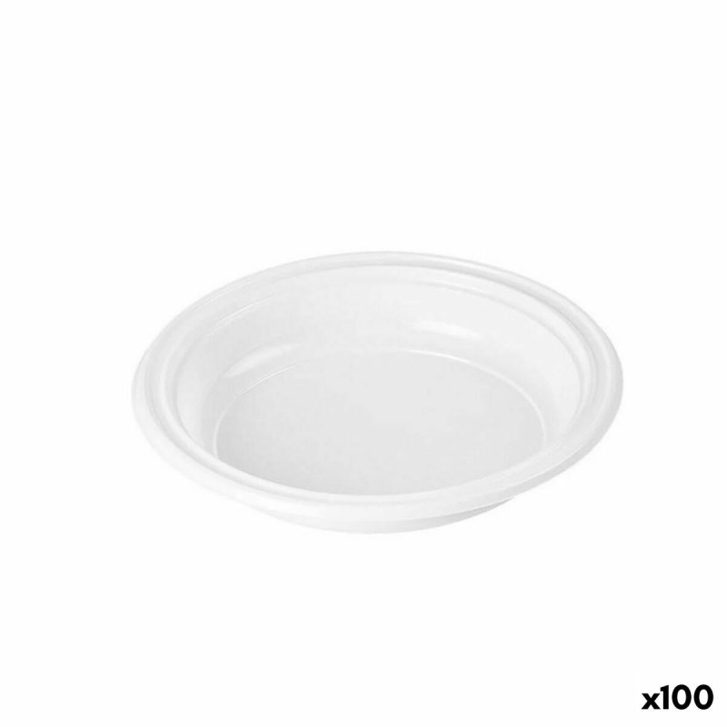 Set de platos reutilizables Algon Blanco Plu00e1stico 20,5 x 20,5 x 3 cm (6 Unidades)