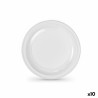 Set de platos reutilizables Algon Blanco Plu00e1stico 22 x 22 x 1,5 cm (36 Unidades)