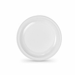 Set de platos reutilizables Algon Blanco Plu00e1stico 22 x 22 x 1,5 cm (36 Unidades)