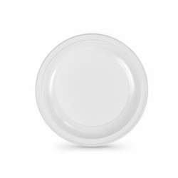 Set de platos reutilizables Algon Blanco Plu00e1stico 25 x 25 x 1,5 cm (36 Unidades)