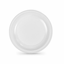 Set de platos reutilizables Algon Blanco Plu00e1stico 25 x 25 x 1,5 cm (12 Unidades)