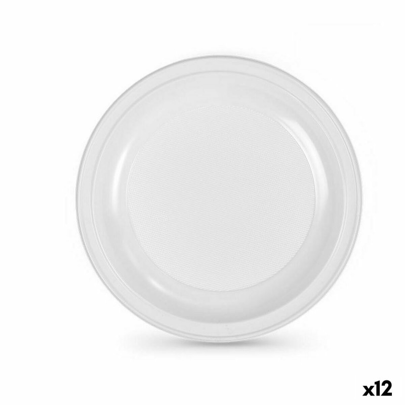 Set de platos reutilizables Algon Blanco Plu00e1stico 28 x 28 x 2 cm (24 Unidades)