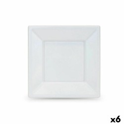 Set de platos reutilizables Algon Blanco Plu00e1stico 18 x 18 x 1,5 cm (36 Unidades)