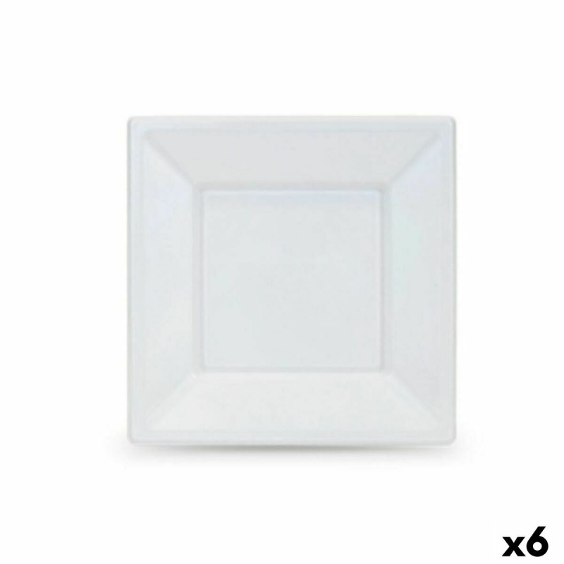 Set de platos reutilizables Algon Blanco Plu00e1stico 18 x 18 x 1,5 cm (36 Unidades)