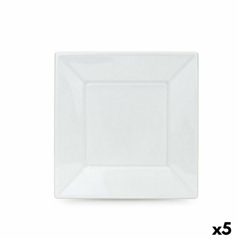 Set de platos reutilizables Algon Blanco Plu00e1stico 23 x 23 x 1,5 cm (36 Unidades)