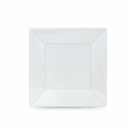 Set de platos reutilizables Algon Blanco Plu00e1stico 23 x 23 x 1,5 cm (36 Unidades)