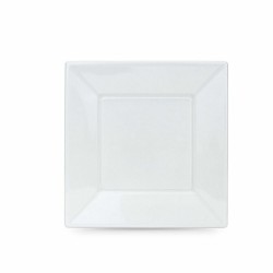 Set de platos reutilizables Algon Blanco Plu00e1stico 23 x 23 x 2 cm (24 Unidades)