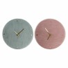 Reloj de Pared DKD Home Decor Verde Rosa 40,5 x 5,5 x 40,5 cm (2 Unidades)