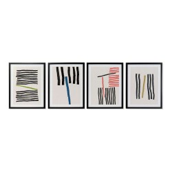 Cuadro DKD Home Decor Lines Abstracto Moderno 35 x 3 x 45 cm (4 Unidades)