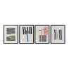 Cuadro DKD Home Decor Lines Abstracto Moderno 35 x 3 x 45 cm (4 Unidades)