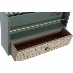 Organizador Multiusos DKD Home Decor LD-181379 Verde Polipropileno Madera MDF 30 x 9 x 17 cm (2 Unidades)