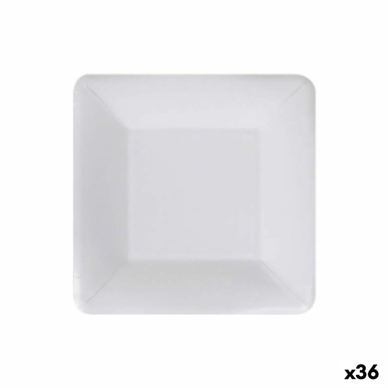 Set de Platos Algon Desechables Blanco Cartón 18 cm (36 Unidades)