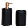 Set de Baño DKD Home Decor Negro Dorado PVC Resina Glam 8,5 x 6 x 18 cm (2 Unidades)