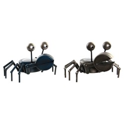 Reloj de Mesa DKD Home Decor Animal 23 x 22 x 14 cm Plateado Azul Hierro Vintage (2 Unidades)