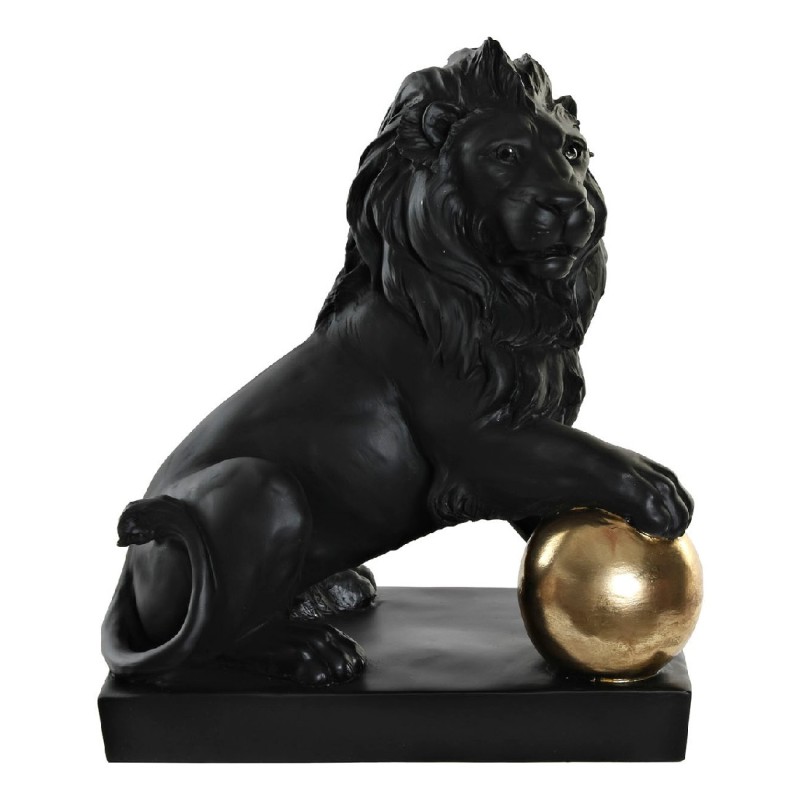 Figura Decorativa DKD Home Decor RF-181551 Negro Dorado Resina León 38 x 25 x 44 cm