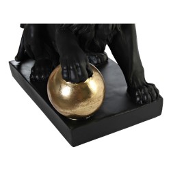 Figura Decorativa DKD Home Decor RF-181551 Negro Dorado Resina León 38 x 25 x 44 cm