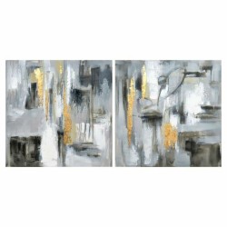 Cuadro DKD Home Decor Abstracto 80 x 3 x 80 cm Loft (2 Unidades)