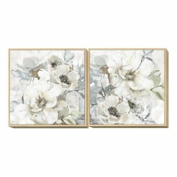 Cuadro DKD Home Decor 80 x 4 x 80 cm Flores Shabby Chic (2 Unidades)