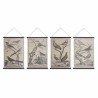 Lienzo DKD Home Decor Pájaros 60 x 2 x 90 cm Cottage (4 Piezas)