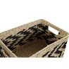 Juego de Cestas DKD Home Decor Negro Marrón claro Fibra natural Boho 41 x 30 x 23 cm 3 Piezas