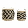 Juego de Cestas DKD Home Decor Negro Marrón claro Fibra natural Boho 30 x 30 x 30 cm 2 Piezas (2 Unidades)