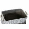 Juego de Cestas DKD Home Decor Blanco Marrón Gris Azul marino Hoja de planta Boho 40 x 30 x 24 cm Plástico 3 Piezas (2 Unidade