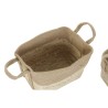 Juego de Cestos DKD Home Decor Crema Natural Yute Jute Fibra natural 40 x 28 x 23 cm (3 Piezas)