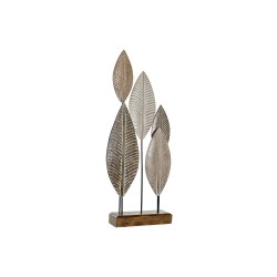 Figura Decorativa DKD Home Decor Bambú Hierro Hojas (33 x 10 x 81 cm)