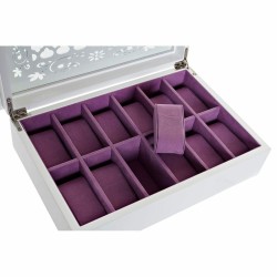 Caja-Joyero DKD Home Decor Relojes 29 x 20 x 9,5 cm Cristal Lila Blanco Madera MDF