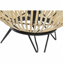 Lámpara de mesa DKD Home Decor Negro Metal Marrón Bambú (36 x 36 x 37 cm)