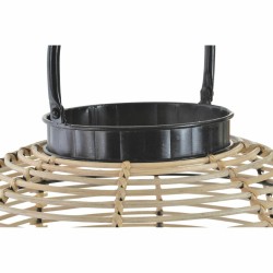 Lámpara de mesa DKD Home Decor Negro Metal Marrón Bambú (34 x 34 x 56 cm)