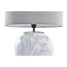 Lámpara de mesa DKD Home Decor Lienzo Cerámica Gris Blanco (38 x 38 x 58 cm)