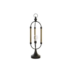 Decoración luminosa DKD Home Decor Negro Dorado Metal (18 x 18 x 61 cm)