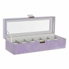 Caja-Joyero DKD Home Decor 8424001859894 33 x 11 x 9 cm Cristal Lila Poliuretano