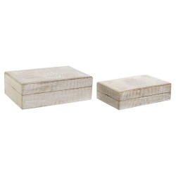 Juego de Cajas Decorativas DKD Home Decor Madera de mango 25 x 17 x 8 cm Decapé (2 Unidades)