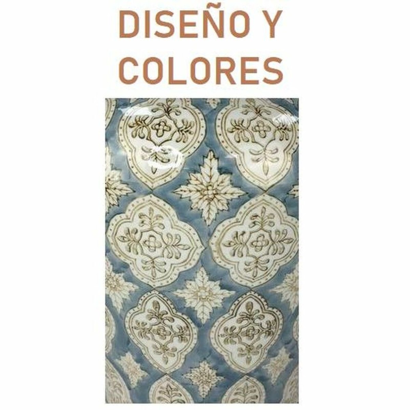 Lámpara de mesa DKD Home Decor Porcelana Beige Azul Poliéster (35 x 35 x 57 cm)