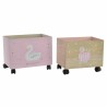 Caja Decorativa DKD Home Decor Multicolor Natural Rosa claro Madera Cisne 39 x 26 x 31 cm