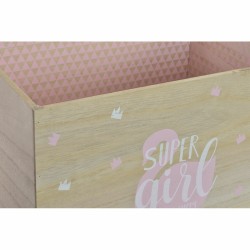 Caja Decorativa DKD Home Decor Multicolor Natural Rosa claro Madera Cisne 39 x 26 x 31 cm