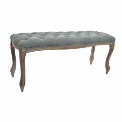 Banqueta DKD Home Decor  Gris Natural Madera Poliéster Gris oscuro (112 x 36 x 48 cm)