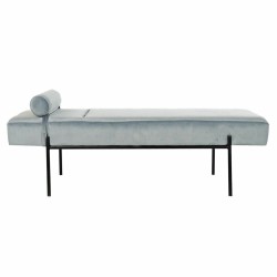 Sofá Chaise Longue DKD Home Decor Negro Azul cielo Metal 140 x 59 x 42 cm