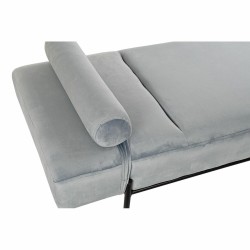 Sofá Chaise Longue DKD Home Decor Negro Azul cielo Metal 140 x 59 x 42 cm