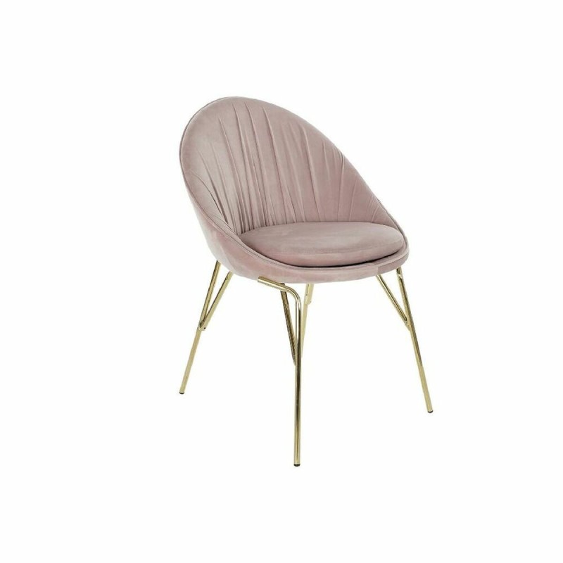 Silla de Comedor DKD Home Decor Rosa Dorado 60 x 60 x 85 cm