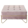 Banqueta DKD Home Decor  Espuma Rosa Dorado Metal Poliéster Terciopelo Madera MDF (80 x 80 x 42 cm)