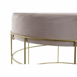 Reposapiés DKD Home Decor Dorado Metal Poliéster Rosa claro (60 x 60 x 37.5 cm)