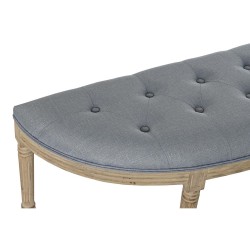 Banqueta DKD Home Decor  Natural Azul Poliéster Terciopelo Madera de caucho (125 x 43 x 48 cm)