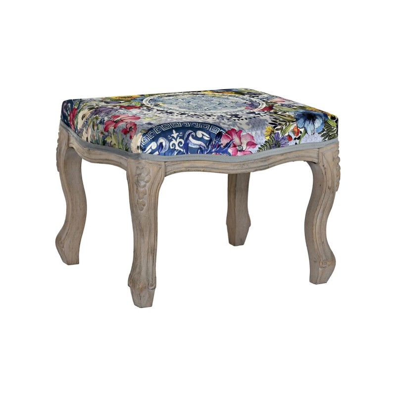 Banqueta DKD Home Decor  Abeto Poliéster Multicolor (58 x 47,5 x 41 cm)